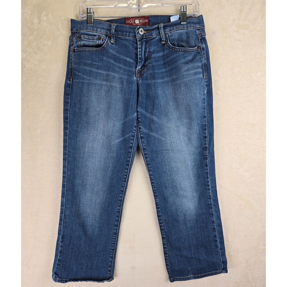 Lucky Brand Sweet N Crop Women Denim Capri Jean Size 4 Bohemian Western Festival